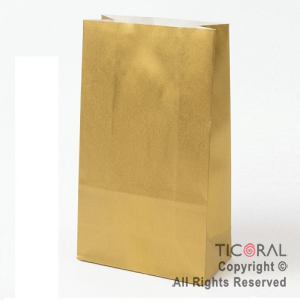 BOLSITA PAPEL COLOR ORO 12.5X24.5CM x 10