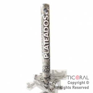 LANZAPAPELITOS 40CM METALIZADO PLATA x 1