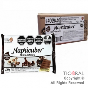 ARCOR MAPRICUBER TABLETA SEMIAMARGO 6 KG (12 X 500 GR) 9440