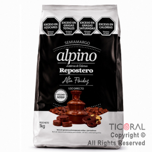 CHOCOLATE ALPINO LODISER PARA CASCADA SEMIAMARGO X 1 KG
