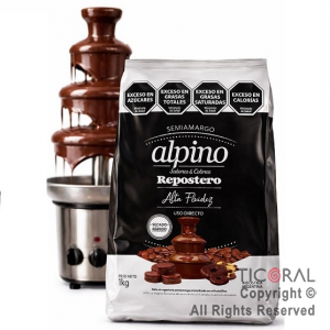 CHOCOLATE ALPINO LODISER PARA CASCADA SEMIAMARGO X 1 KG