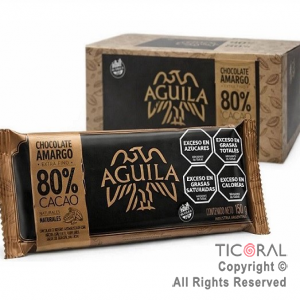 CHOCOLATE AGUILA 80% CACAO 15 X 150 GRS