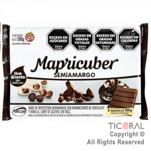 ARCOR MAPRICUBER TABLETA SEMIAMARGO X 500 GR
