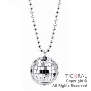 COLLAR DE CUENTA CON BOLA DISCO (PACK X 10 UNIDADES)