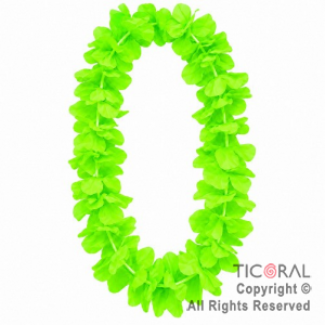 COLLAR HAWAIANO COLOR VERDE FLUO x 12