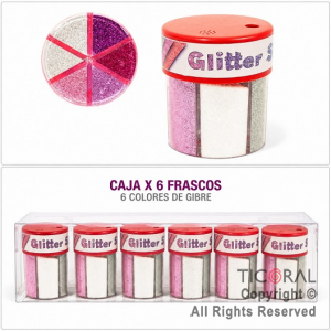 GIBRE 6 COLORES PRINCESA EN FRASCO DOSIFICADOR 60 GR (CAJA X 6 UNIDADES) HS8249-1