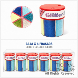 GIBRE 6 COLORES CIELO EN FRASCO DOSIFICADOR 60 GR (CAJA X 6 UNIDADES) HS8249-2