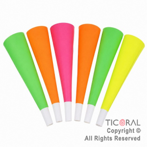 CORNETA FLUO DE COLORES X 6 UNIDADES