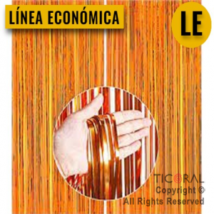 CORTINA METALIZADA (LE) NARANJA 2MT X 1MT x 1