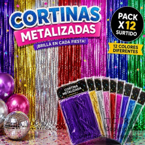 CORTINA METALIZADA LINEA ECONOMICA SURTIDO 2MT X 1MT x 12