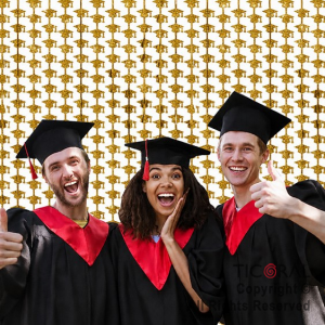 CORTINA EGRESADO GRADUACION METALIZADA DORADO 2 MT X 1MT