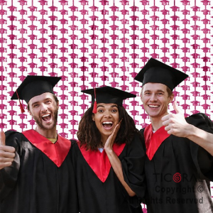 CORTINA EGRESADO GRADUACION METALIZADA ROSA 2 MT X 1MT