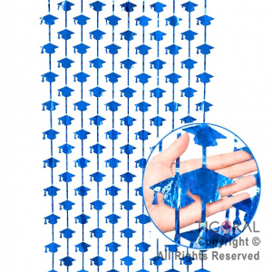 CORTINA EGRESADO GRADUACION METALIZADA AZUL 2 MT X 1MT