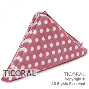 SERVILLETA MARRON A LUNARES CON BLANCO 33X33  (TRIANGULO) X 20