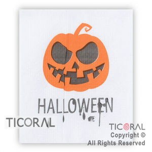 SERVILLETA HALLOWEEN CALABAZA 33X33 x 20