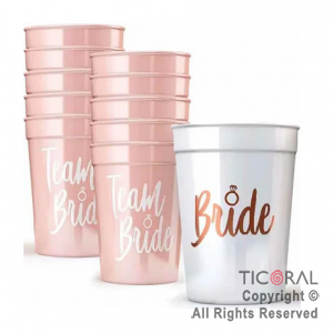VASOS TEAM BRIDE ROSA 260 ML X 6 UNIDADES (U24-130) x 1