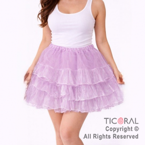 POLLERA TUTU ADULTO LISA ROSA CON 3 VOLADOS DE 40CM DE LARGO (HS2489-2)