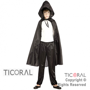 CAPA NEGRA CON CAPUCHA NI�O CANDELA x 1