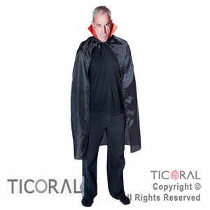 CAPA ADULTO DRACULA CR NEGRA CON CUELLO ROJO x 1