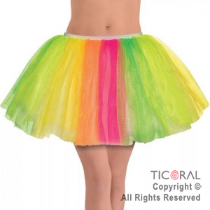 POLLERA TUTU INFANTIL MULTICOLOR ARCO IRIS DE 30 CM DE LARGO