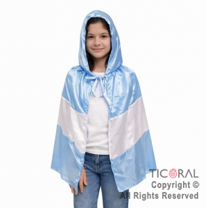 CAPA BANDERA DE ARGENTINA CON CAPUCHA TALLE UNICO NI�O