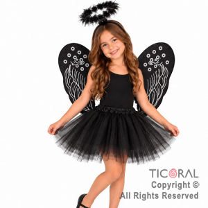 SET ALAS POLLERA Y AURA NEGRA