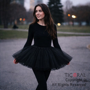 POLLERA TUTU ADULTO LISA NEGRO DE 40 CM DE LARGO