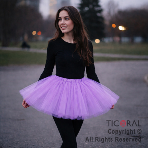 POLLERA TUTU ADULTO LISA LILA DE 40 CM DE LARGO