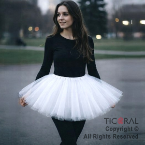 POLLERA TUTU ADULTO LISA BLANCO DE 40 CM DE LARGO