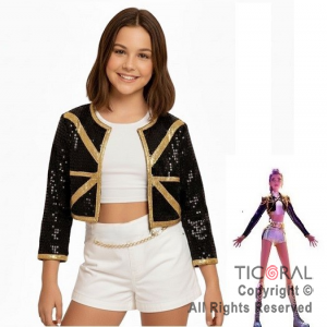 DISFRAZ GUERRERAS K POP RUMY CHAQUETA NEGRA TALLE 4 x 1