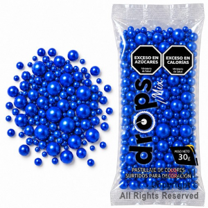DROPS PERLAS AZUL 35 GR x 4 PAQUETES