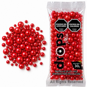 DROPS PERLAS ROJO 35 GR x 4 PAQUETES
