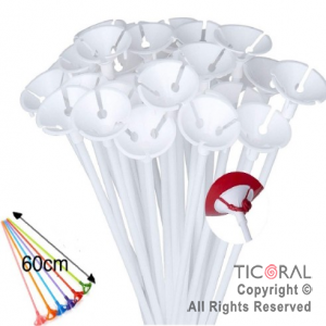 PORTAGLOBOS SUPER 60CM BLANCO X 24 x 1
