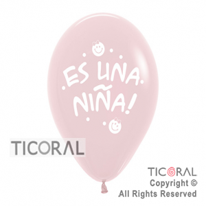 GLOBO SEMPERTEX R12 INF FASHION PASTEL ROSA ES UNA NI�A x 50