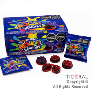 GOMITAS MOGUL CEREBRITOS RELLENOS 30 GRS c/u X 12 UNIDADES (360GR)