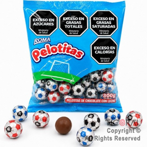 PELOTITAS DE CHOCOLATE ROMA 300 GR (50 UNIDADES)