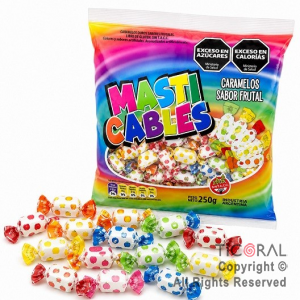 CARAMELOS MASTICABLES FRUTALES 250 GR X 100 UNIDADES