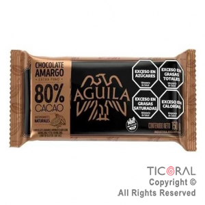 CHOCOLATE AGUILA 80% CACAO 15 X 150 GRS x 1