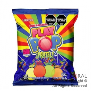 CHUPETIN PLAY POP MINI PALETAS FRUTAL X 50 UNIDADES