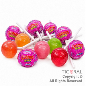 CHUPETIN COSMOS MEGA CON CHICLE SURTIDO X 24 UNIDADES