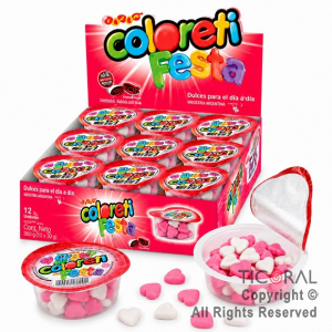 LENTEJAS DE CHOCOLATE COLORETI FESTA LOVE (PACK 18 X 18 GR)