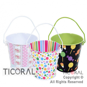 BALDE CHICO 8.2CM  X 7.6CM DISE�OS SURTIDOS X 12