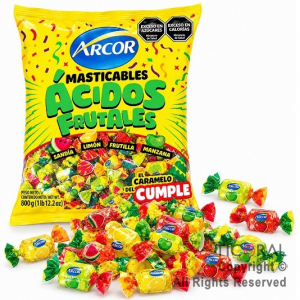 CARAMELOS MASTICABLES ACIDOS FRUTALES X 800 GR