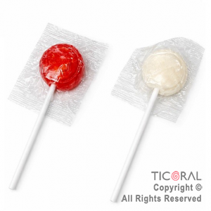 CHUPETIN MINI PALETA BLANCO Y ROJO TOPOLIN X 50 UNIDADES