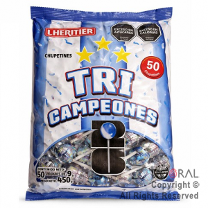 CHUPETIN PELOTITAS TRICAMPEONES X 50 UNIDADES