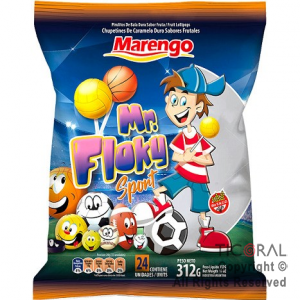 CHUPETIN MR FLOKY SPORT SURTIDO X 24 UNIDADES 312 GR