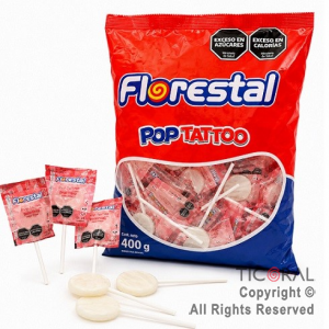 CHUPETIN POP TATTOO PRINCESS FRUTILLA 400 GR