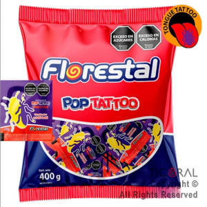 CHUPETIN POP TATTOO INSECTOS (PINTA LA LENGUA) X 400 GR