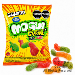 GOMITAS MOGUL GUSANITOS EXTREME ACIDO DULCE X 500 GR