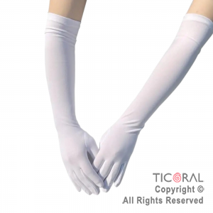 GUANTES BLANCOS LARGOS EL PAR X 1
